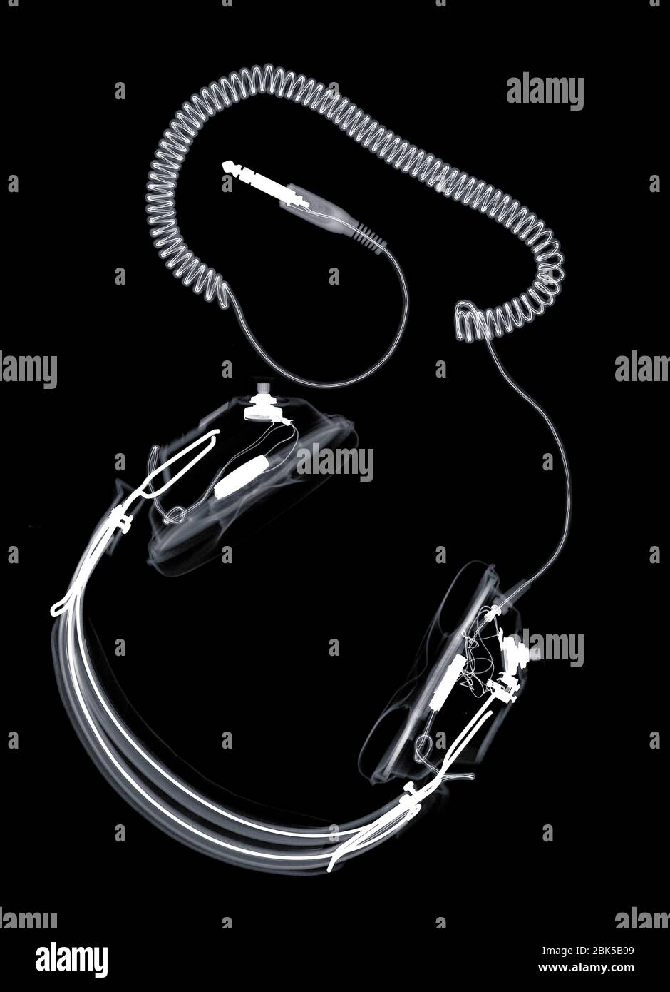 Kopftelefon und Kabel, Röntgen. Stockfoto