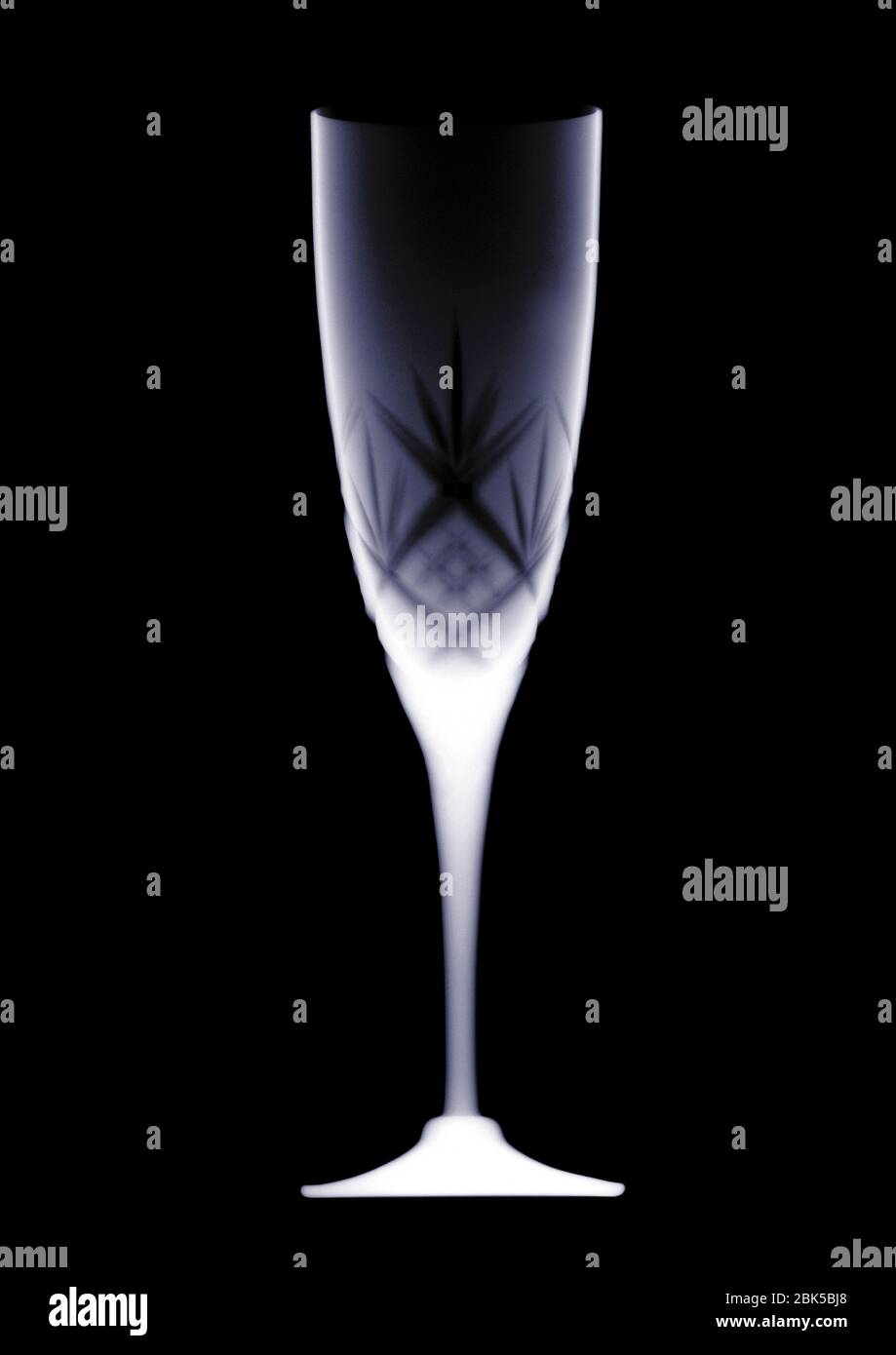 Glas mit Kristallwein, Röntgen. Stockfoto