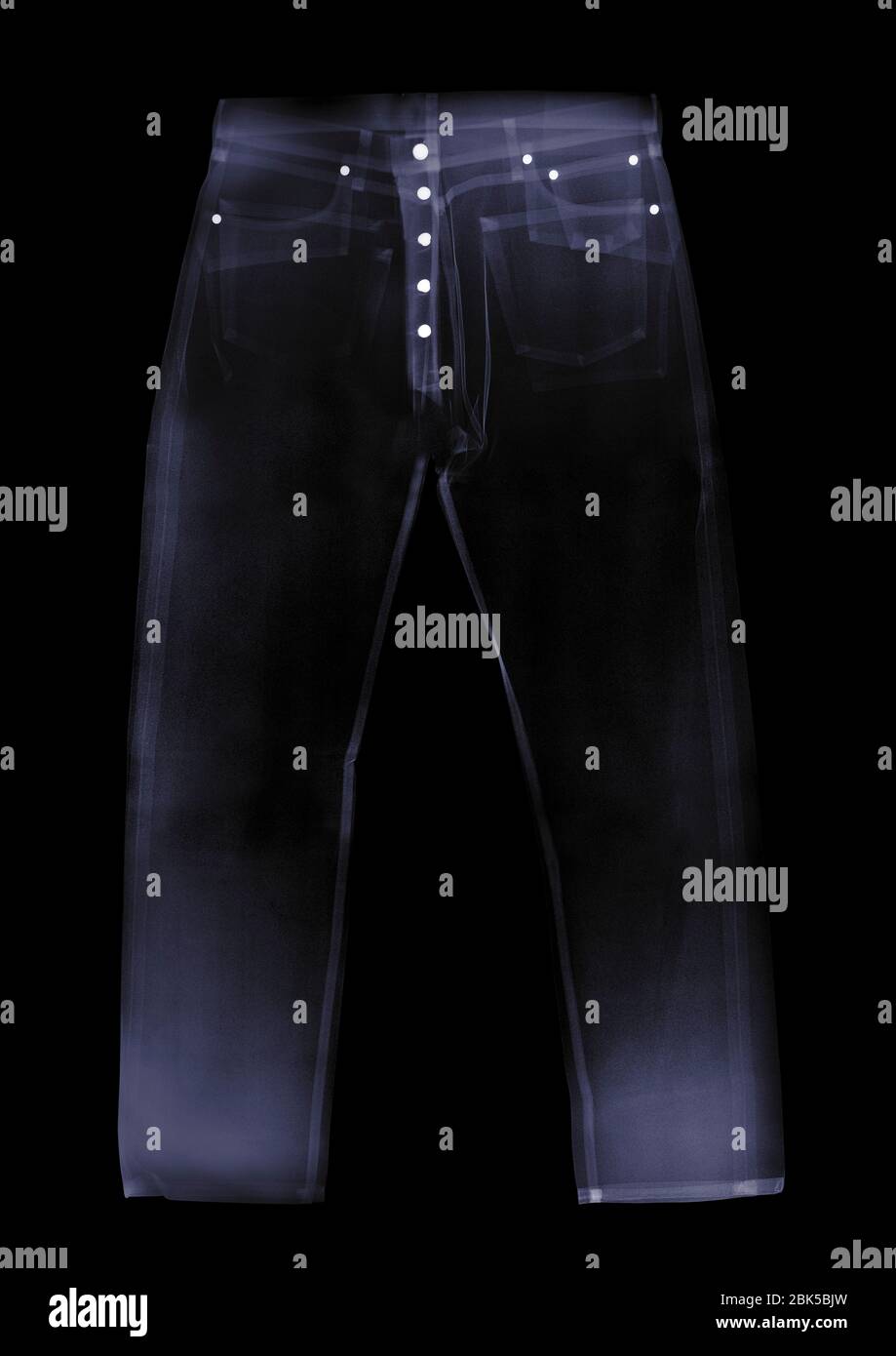 Eine blaue Jeans, X-ray. Stockfoto