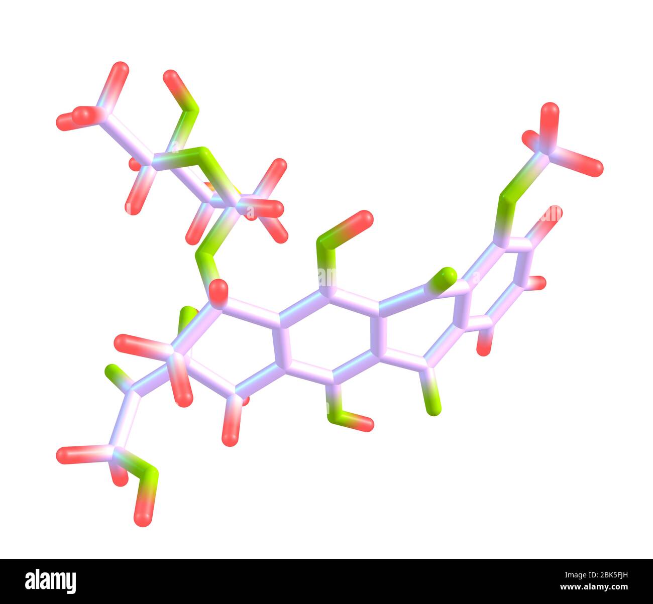 Doxorubicin (Adriamycin) auch bekannt als Hydroxydaunorubicin ist ein Medikament in der Krebs-Chemotherapie verwendet und durch chemische Halbsynthese von einem Bakterium abgeleitet Stockfoto