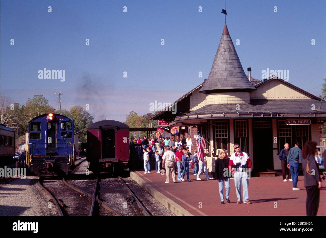 Bahnbetriebshof, New Hope, Pennsylvania Stockfoto