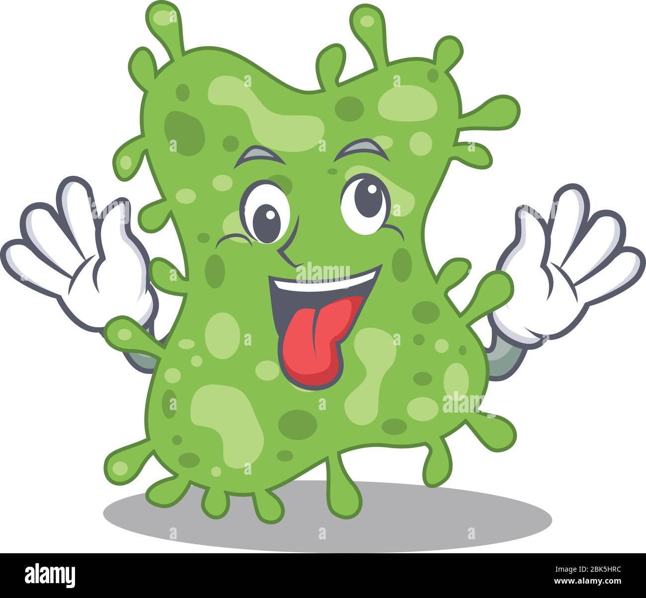 Ein Cartoon-Design von Salmonella enterica mit einem verrückten Gesicht Stock Vektor