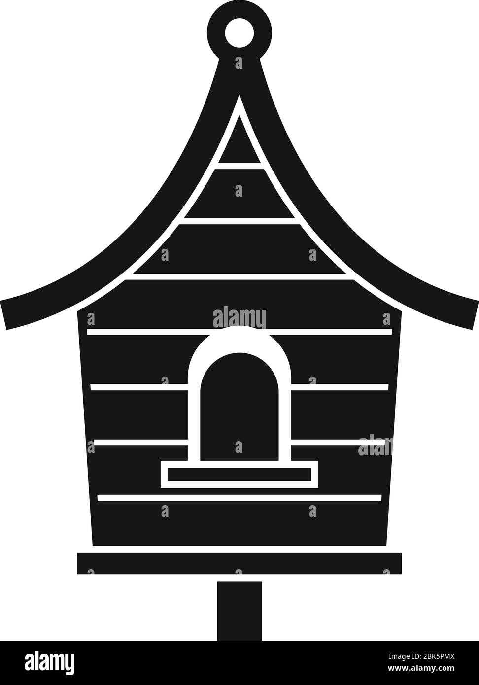 Symbol für Holzvogelhaus. Einfache Illustration von Holz Vogelhaus Vektor-Symbol für Web-Design isoliert auf weißem Hintergrund Stock Vektor