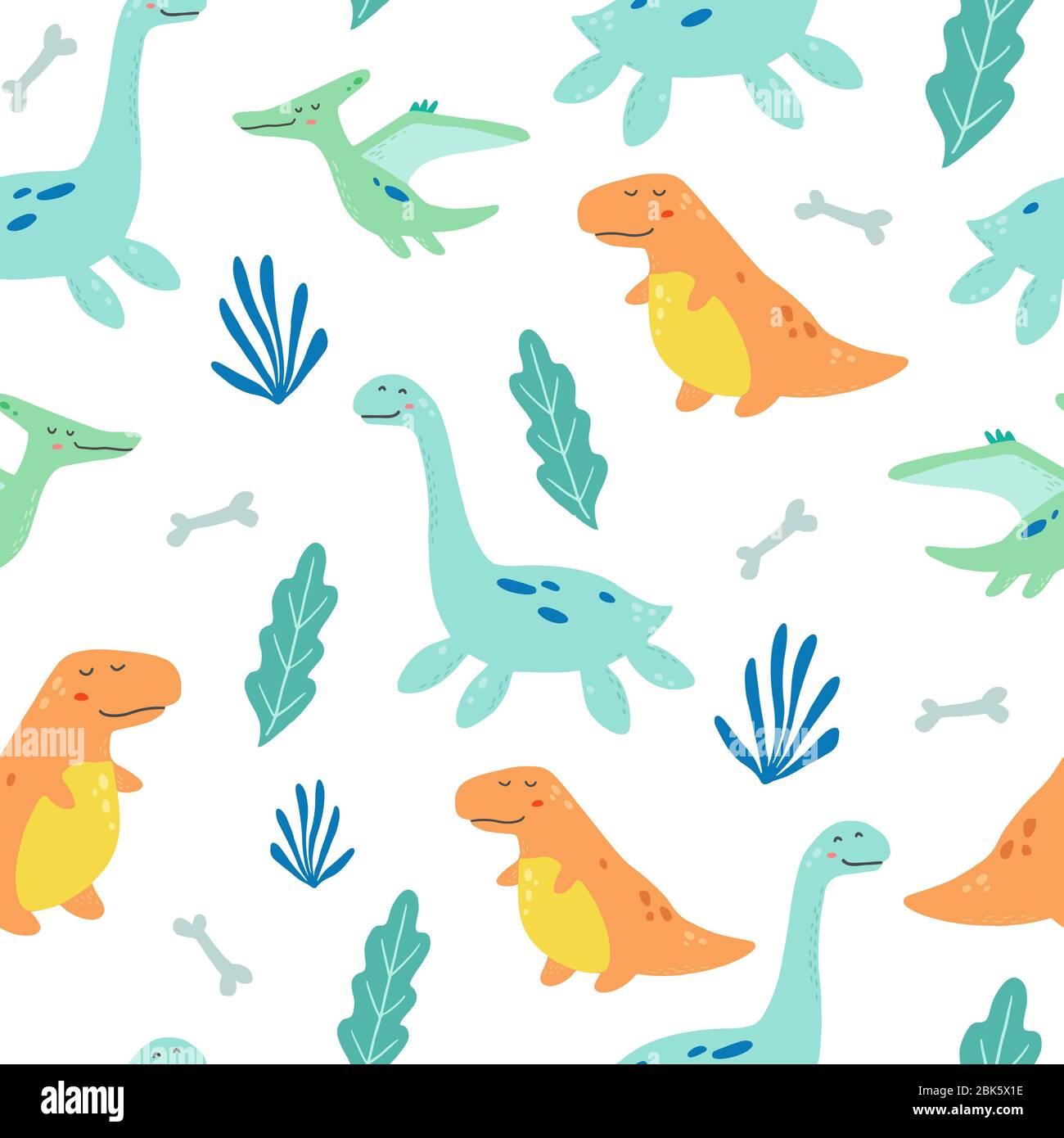 Susses Dinosaurier Muster Fur Kinder Baby Textil Tapete Baumschul Design Lustiger Kleiner Dino Von Handgezeichneter Art Vektorgrafiken Stock Vektorgrafik Alamy