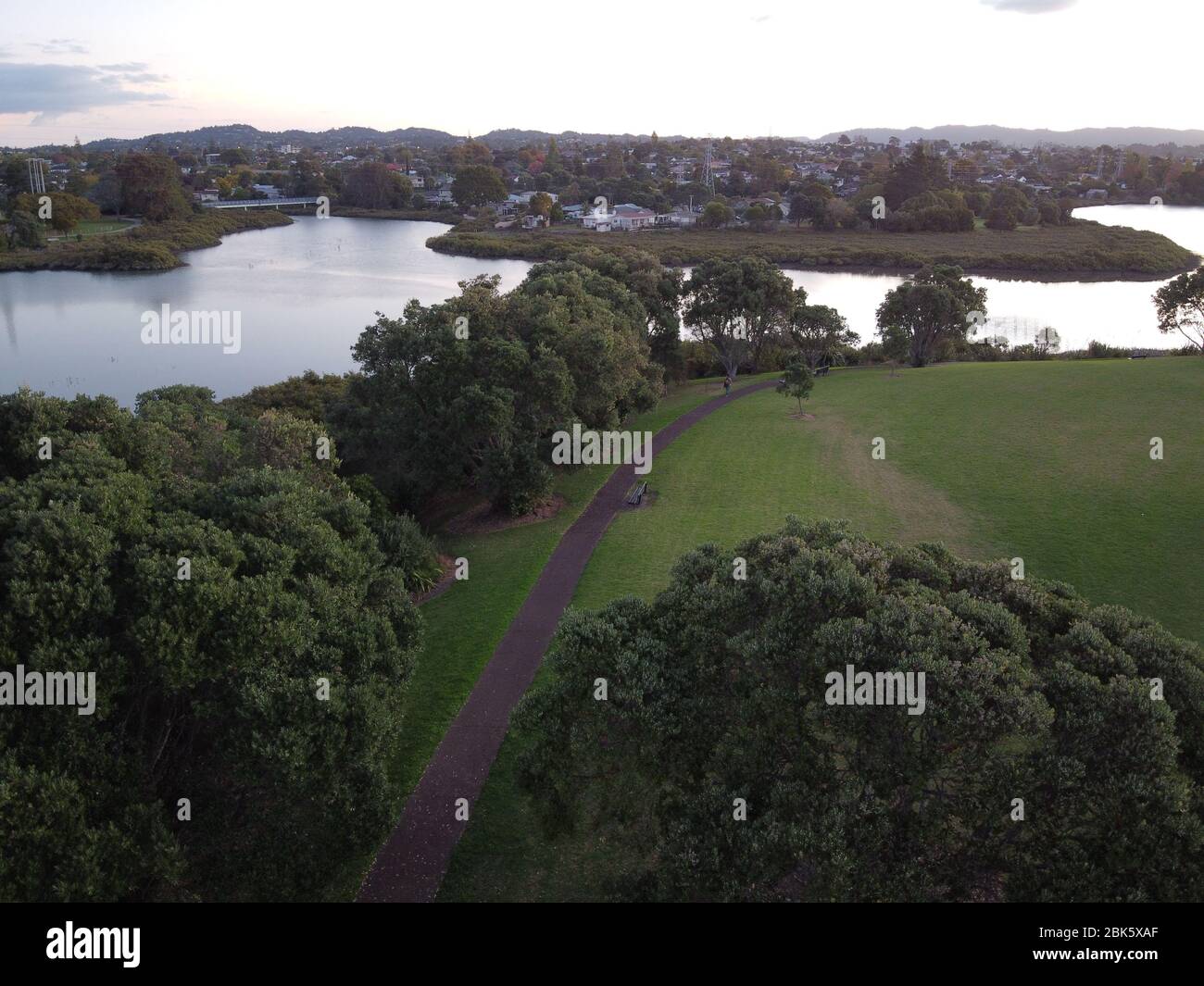 Drohnenaufnahme des Whau River, Auckland, Neuseeland Stockfoto