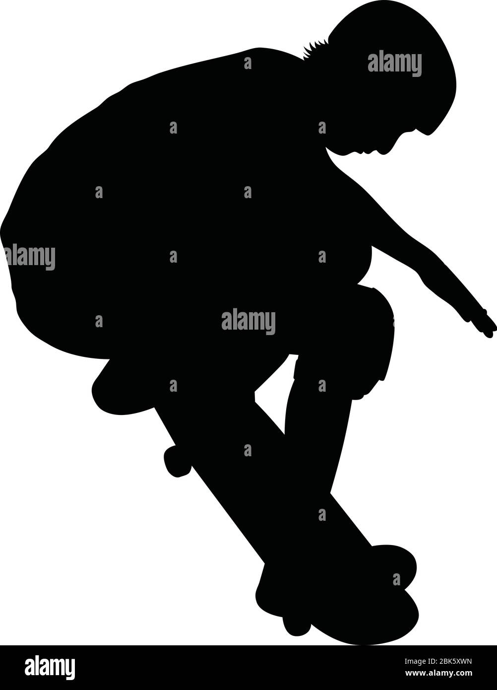 Vektor-Illustration von Skater Springen auf Skateboard auf extreme Skateboarding Sport Wettbewerb, Silhouette von jungen männlichen Skateboarder Freestyle Skatin Stock Vektor
