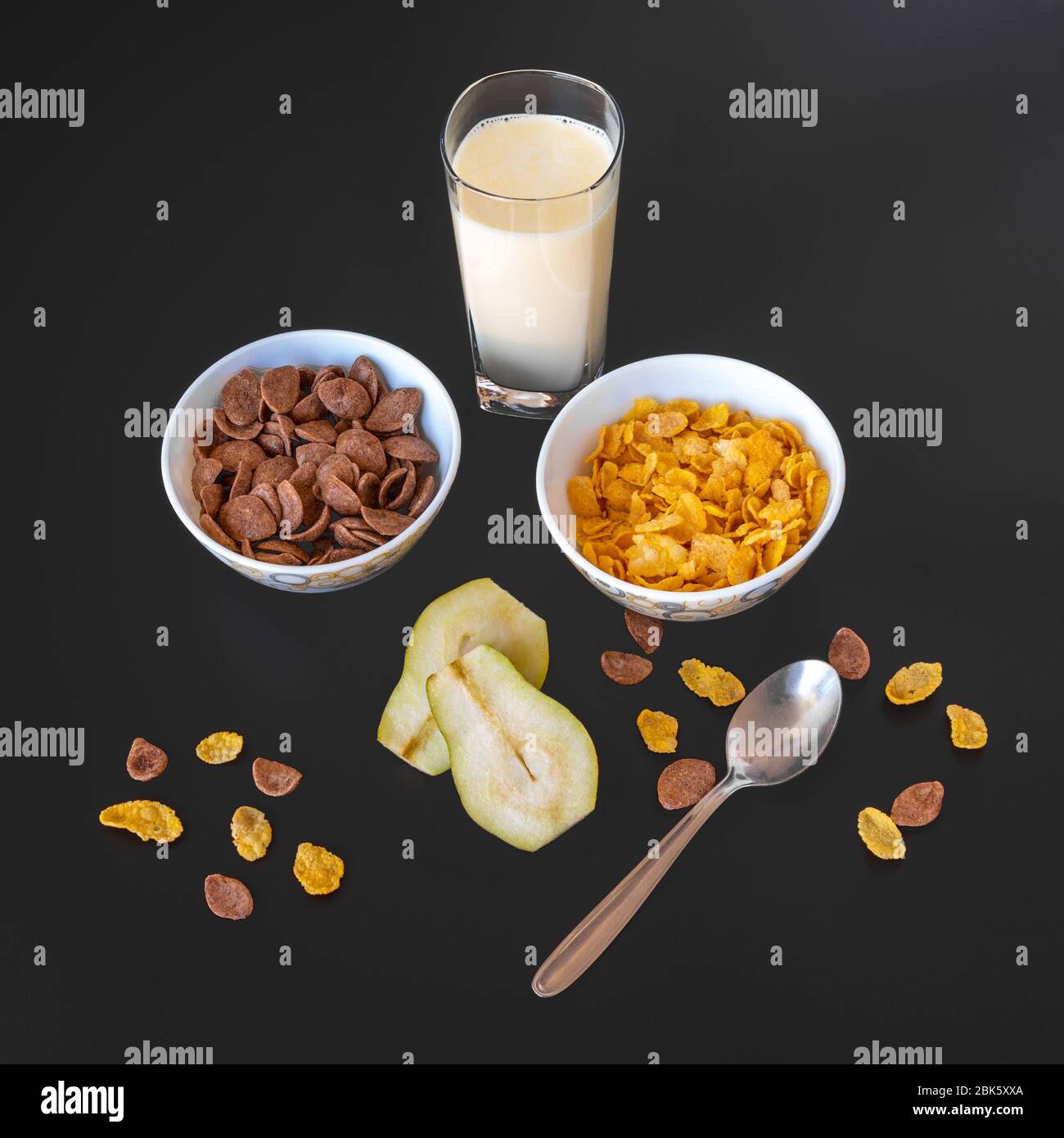 choco mit Milch Frühstück Stockfoto