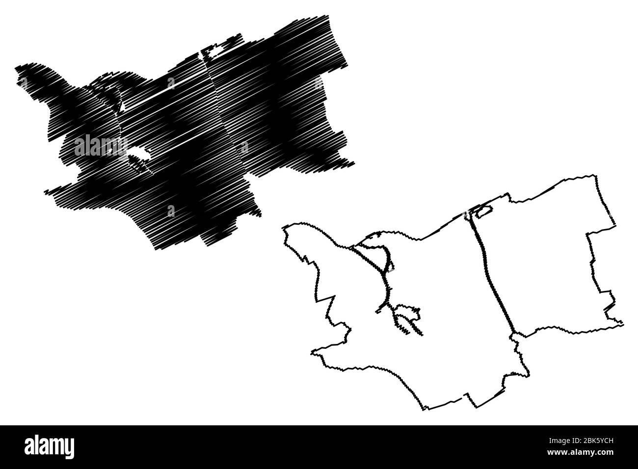 S-Hertogenbosch City (Königreich der Niederlande, Nordbrabant, Holland) Kartenvektorillustration, Scribble Sketch City of s Hertogenbosch oder den Bosc Stock Vektor