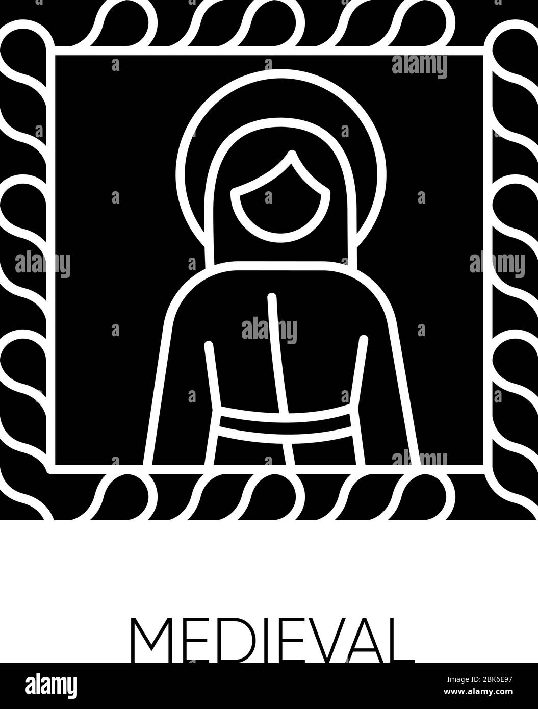 Symbol für eine schwarze Glyphe im mittelalterlichen Stil Stock Vektor