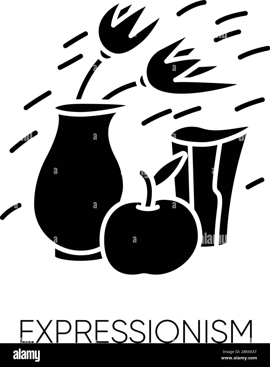 Symbol des Expressionismus in schwarzer Glyphe Stock Vektor Symbol des Expressionismus in schwarzer Glyphe Stock Vektor