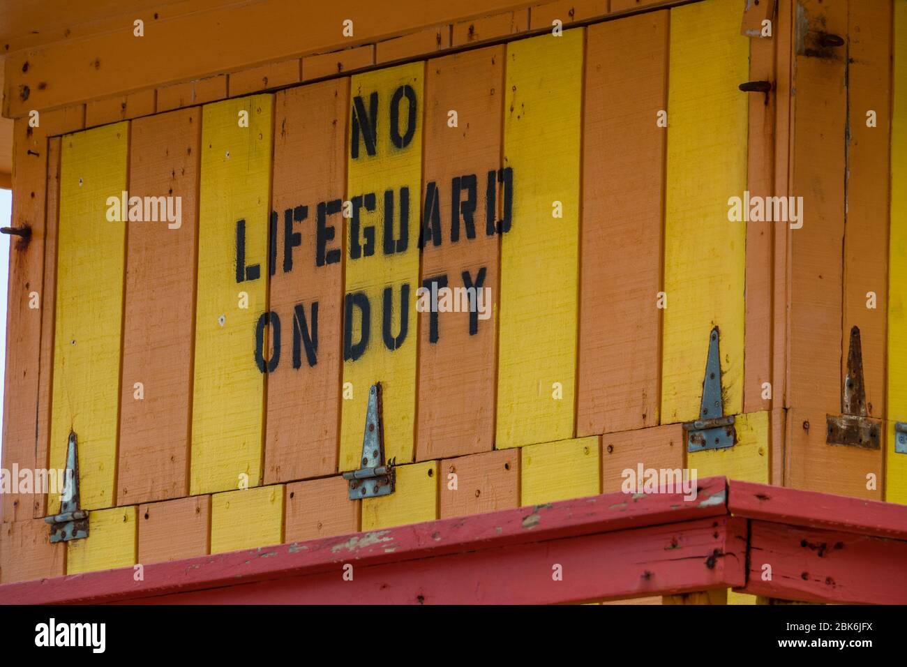 Keine Rettungsschwimmer auf der Hut Stockfoto