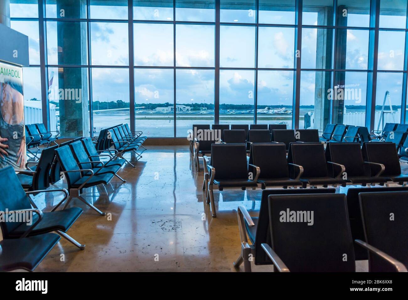 Verlassene Cancun Flughafen wegen Covid-19 Krise, Cancun, Mexiko Stockfoto