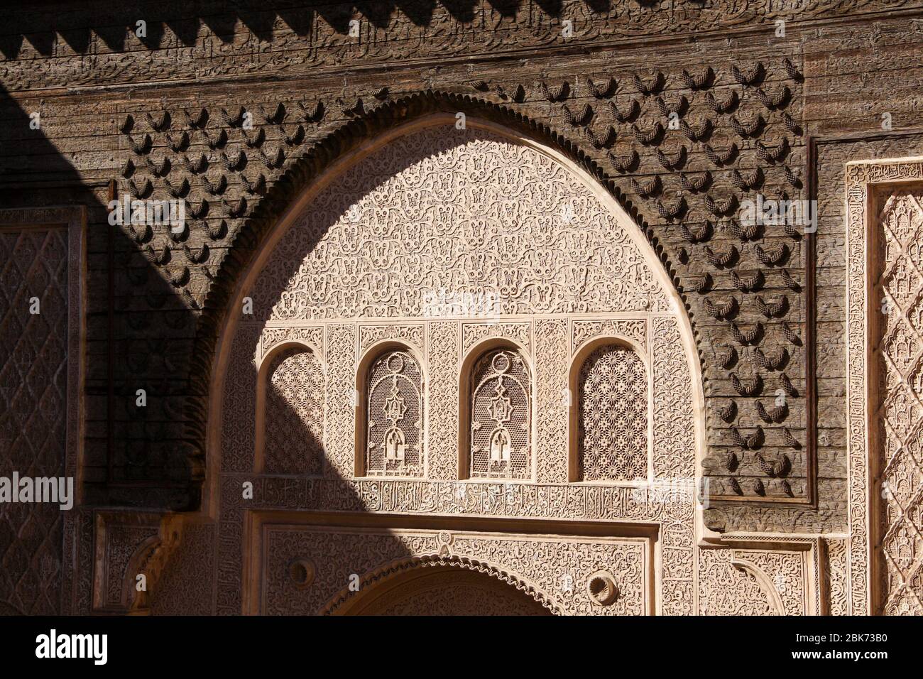 Islamische Hochschule Ben Youssef Medersa in Marrakesch, Marokko Stockfoto