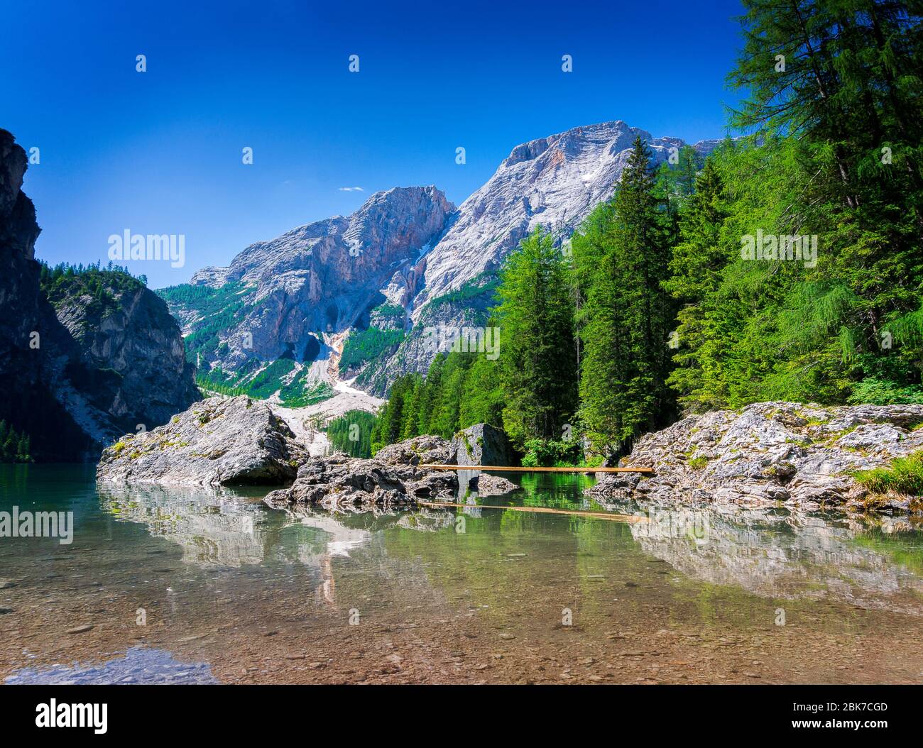 Pragsersee in Südtirol italien 2018 Stockfoto