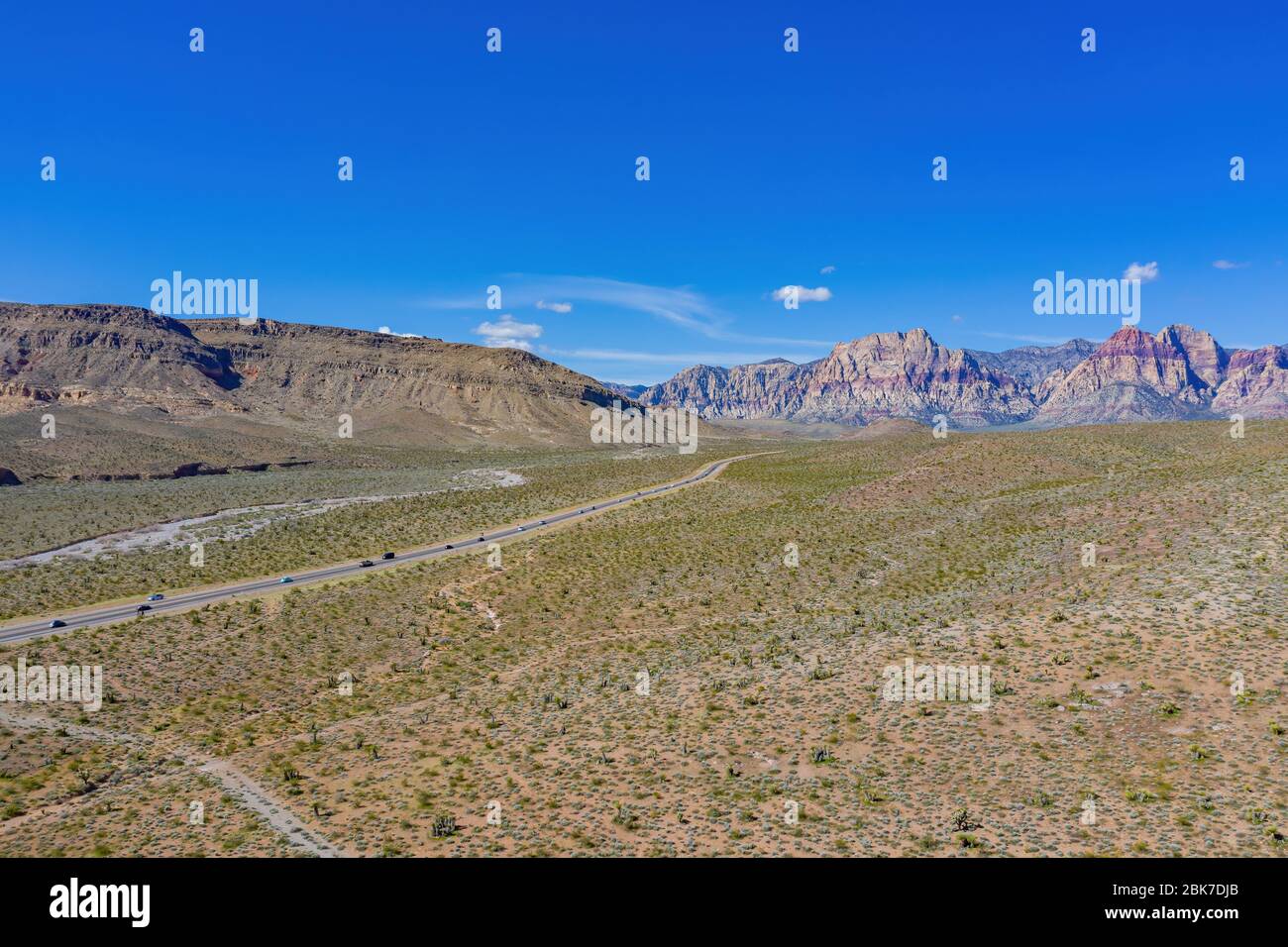 Luftaufnahme des schönen Calico Basin bei Nevada Stockfoto