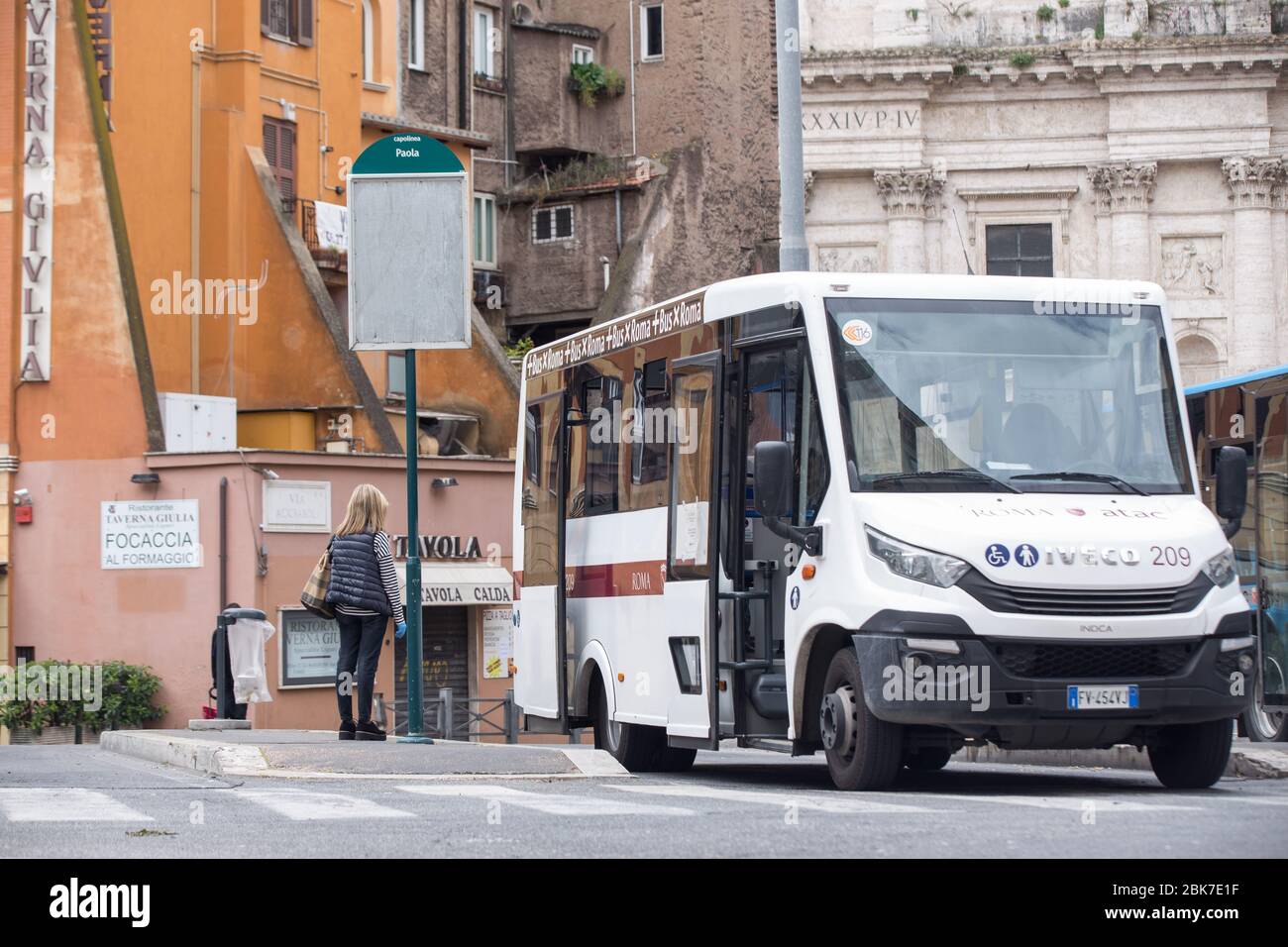 Roma, Italien. Mai 2020. Details der Busse am Endbahnhof der Via Paola in Rom (Foto: Matteo Nardone/Pacific Press) Quelle: Pacific Press Agency/Alamy Live News Stockfoto