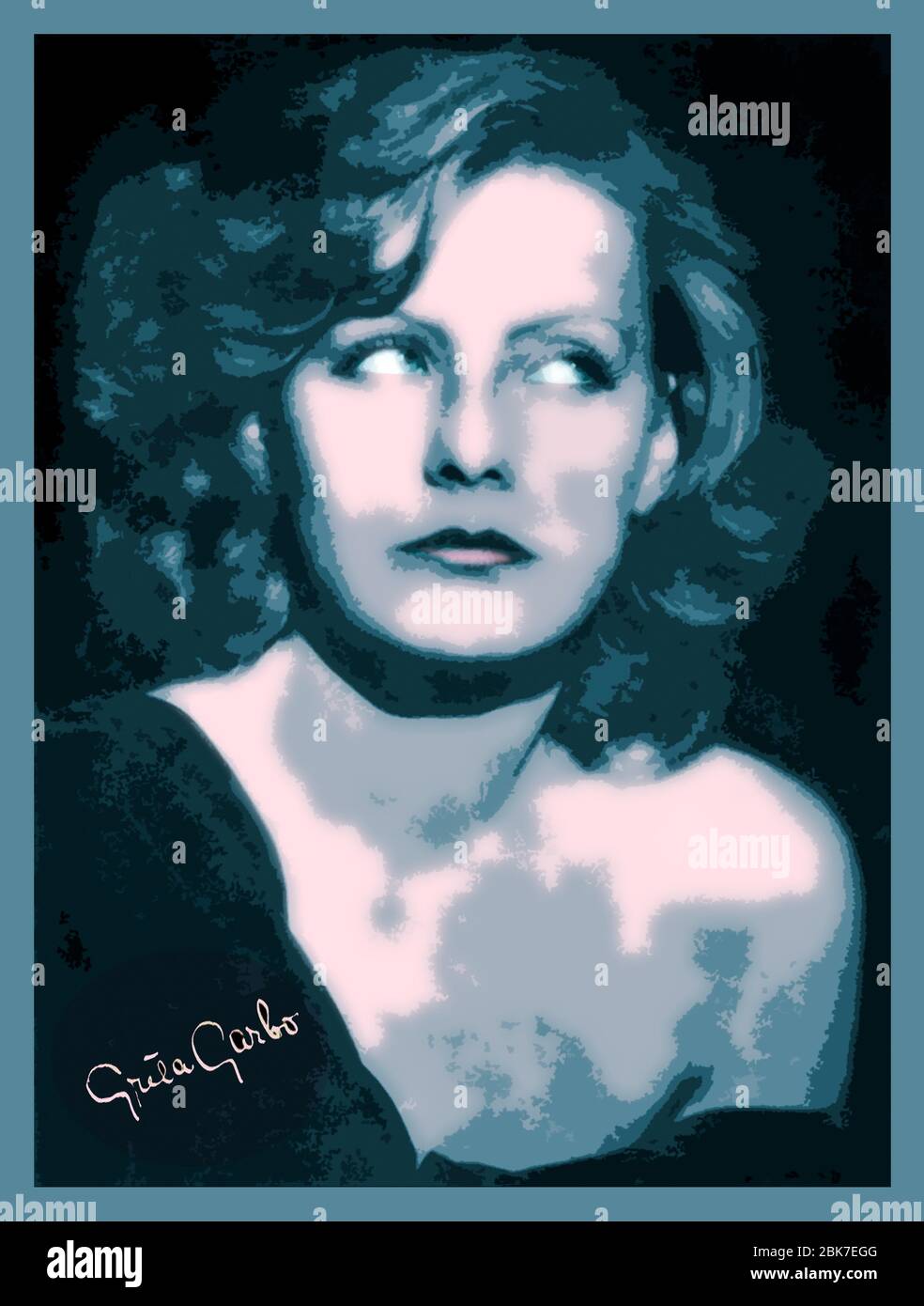 Greta Garbo, Geposterte Illustration Stockfoto