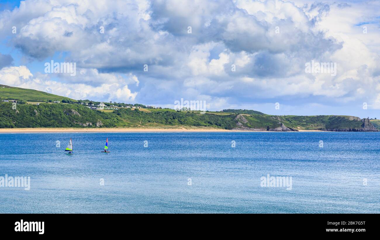 Die Bucht von Oxwich auf der Gower Peninsula, Wales Stockfoto