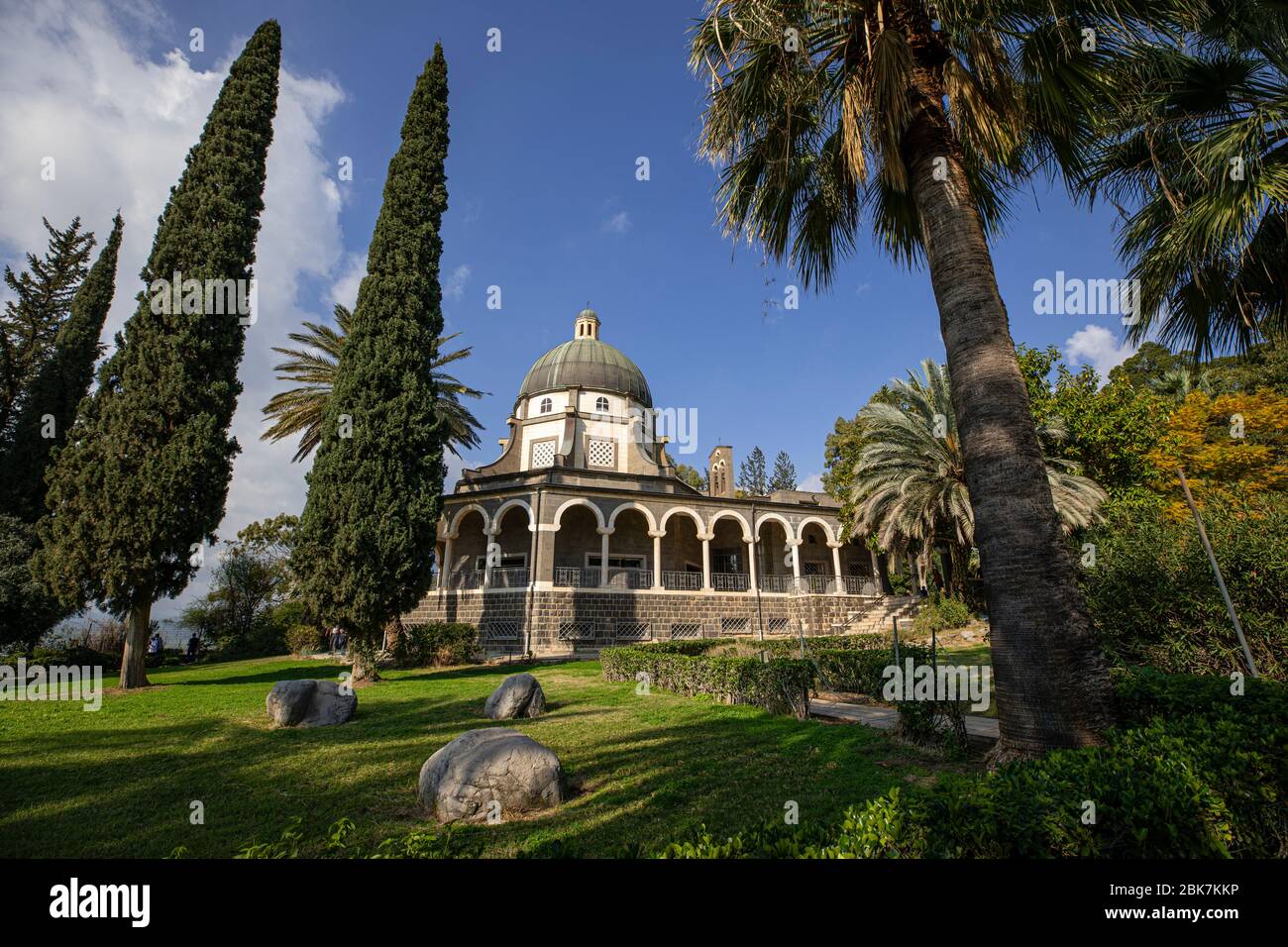 Kirche des Berges der Seligpreisungen, Kapernaum, Israel Stockfoto