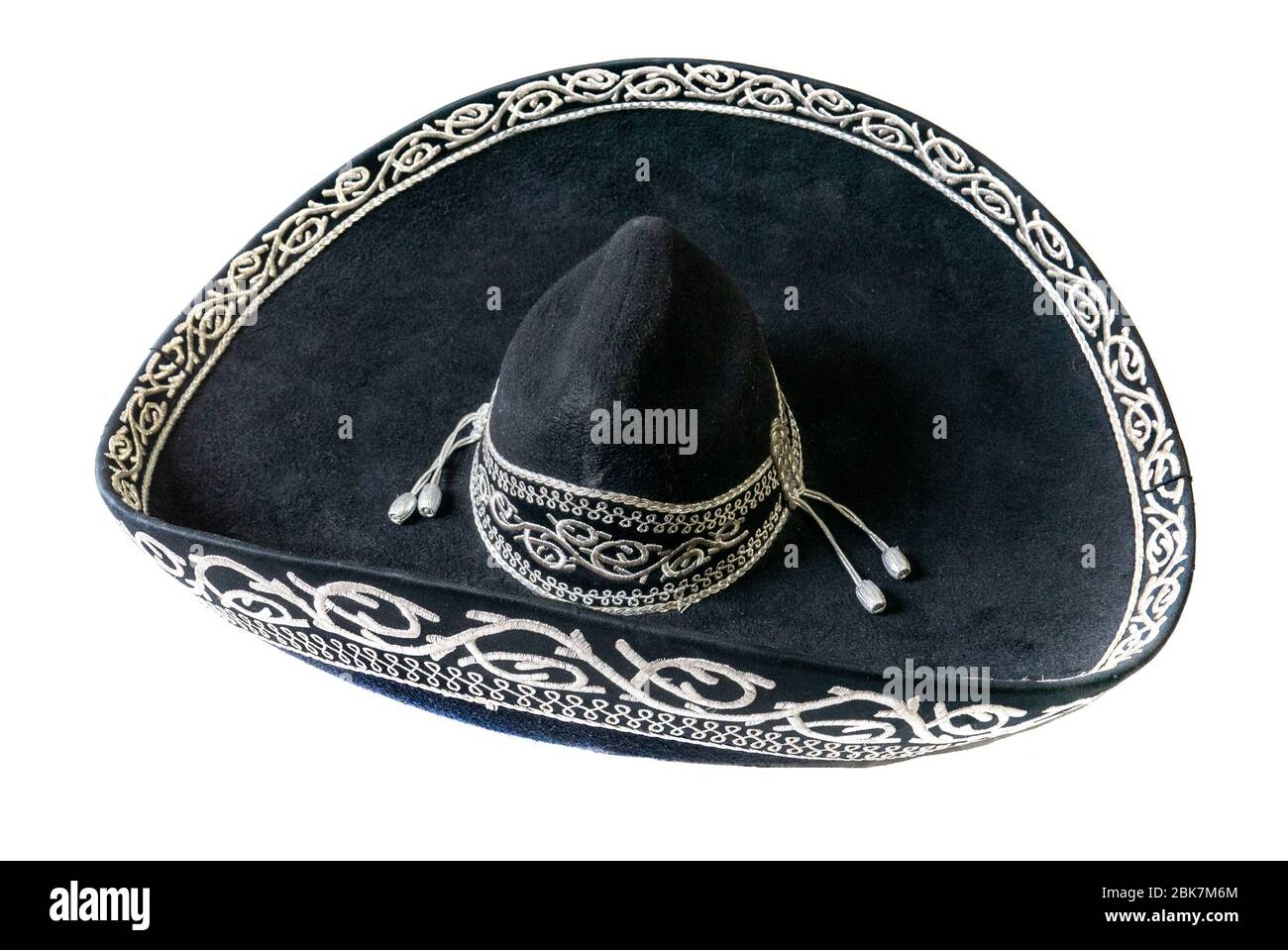Mexikanischer Sombrero isoliert auf weißem Hintergrund Stockfoto