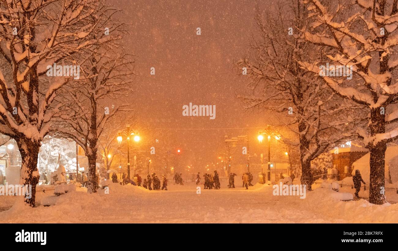 Schneeszene in Sapporo, Hokkaido, Japan Stockfoto