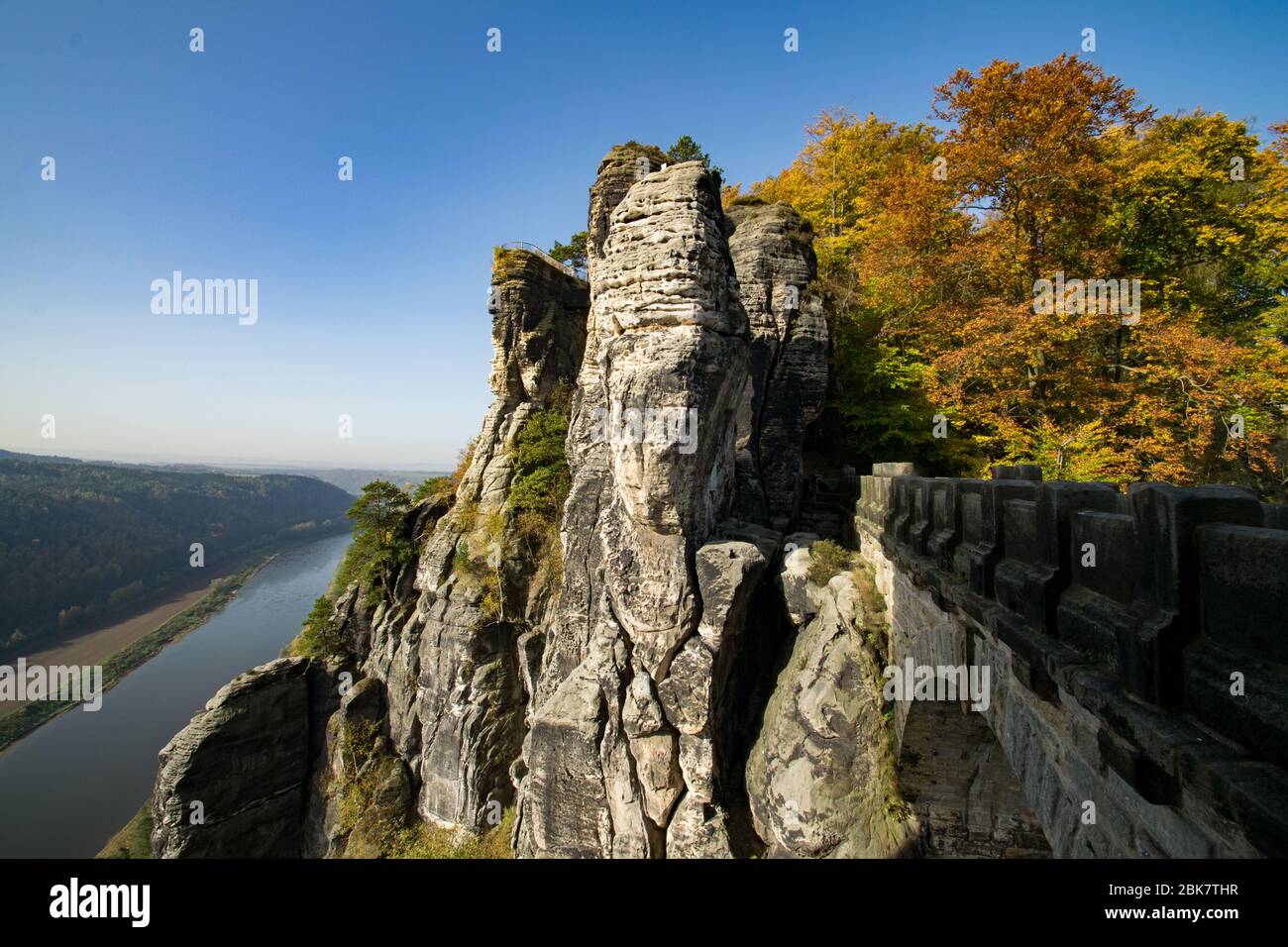 Herbstlandschaft in der Sächsischen Schweiz Stockfoto