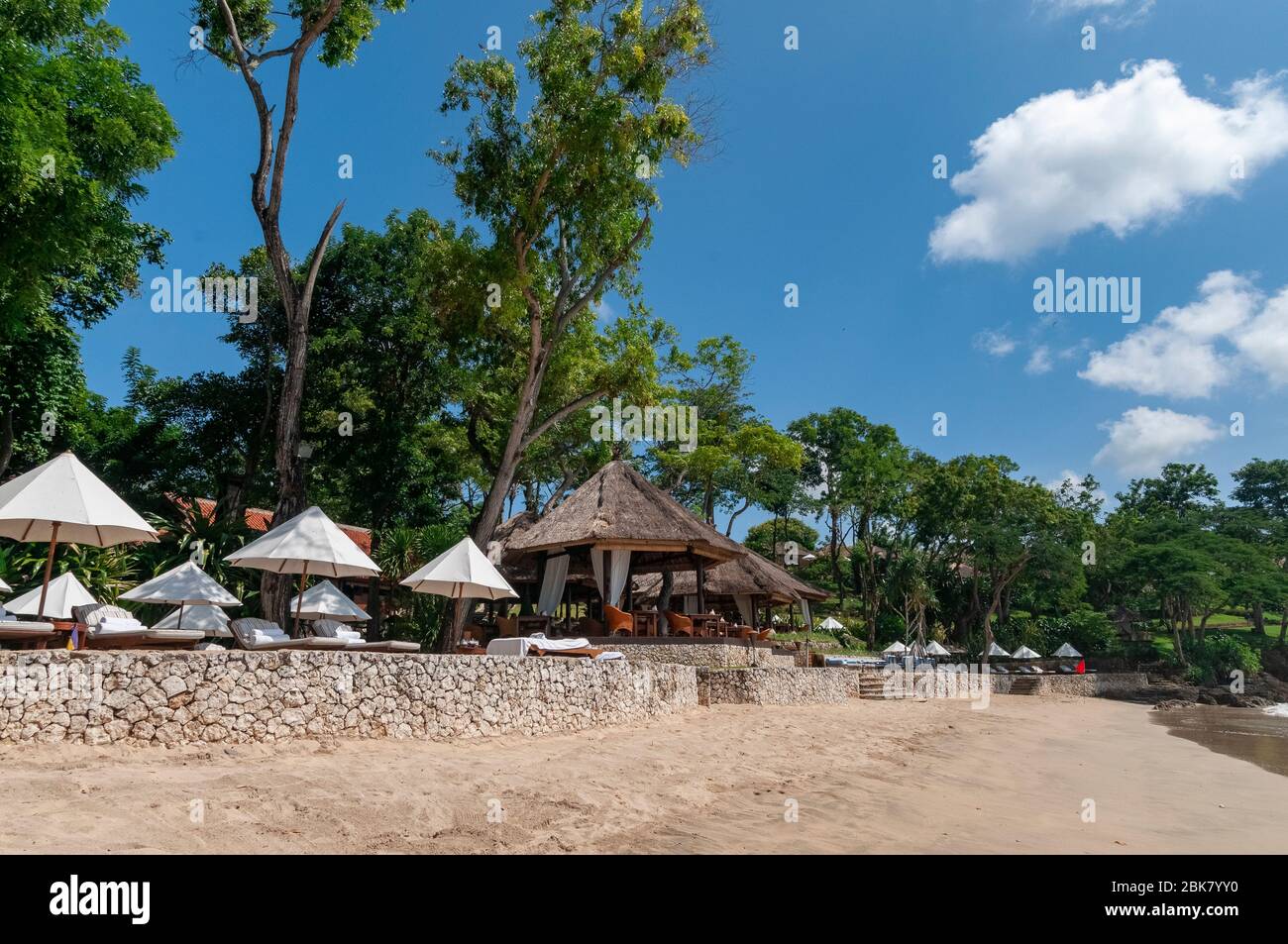 Strand von Jimbaran Bali Indonesien Stockfoto