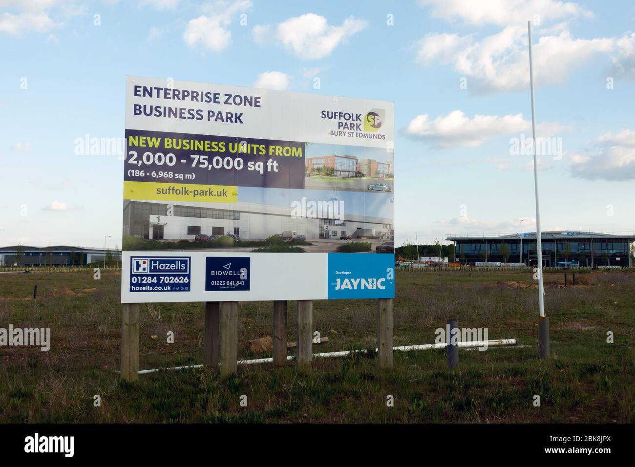 Neues Industriegebiet in der Nähe von Bury St Edmunds, Suffolk, Großbritannien Stockfoto