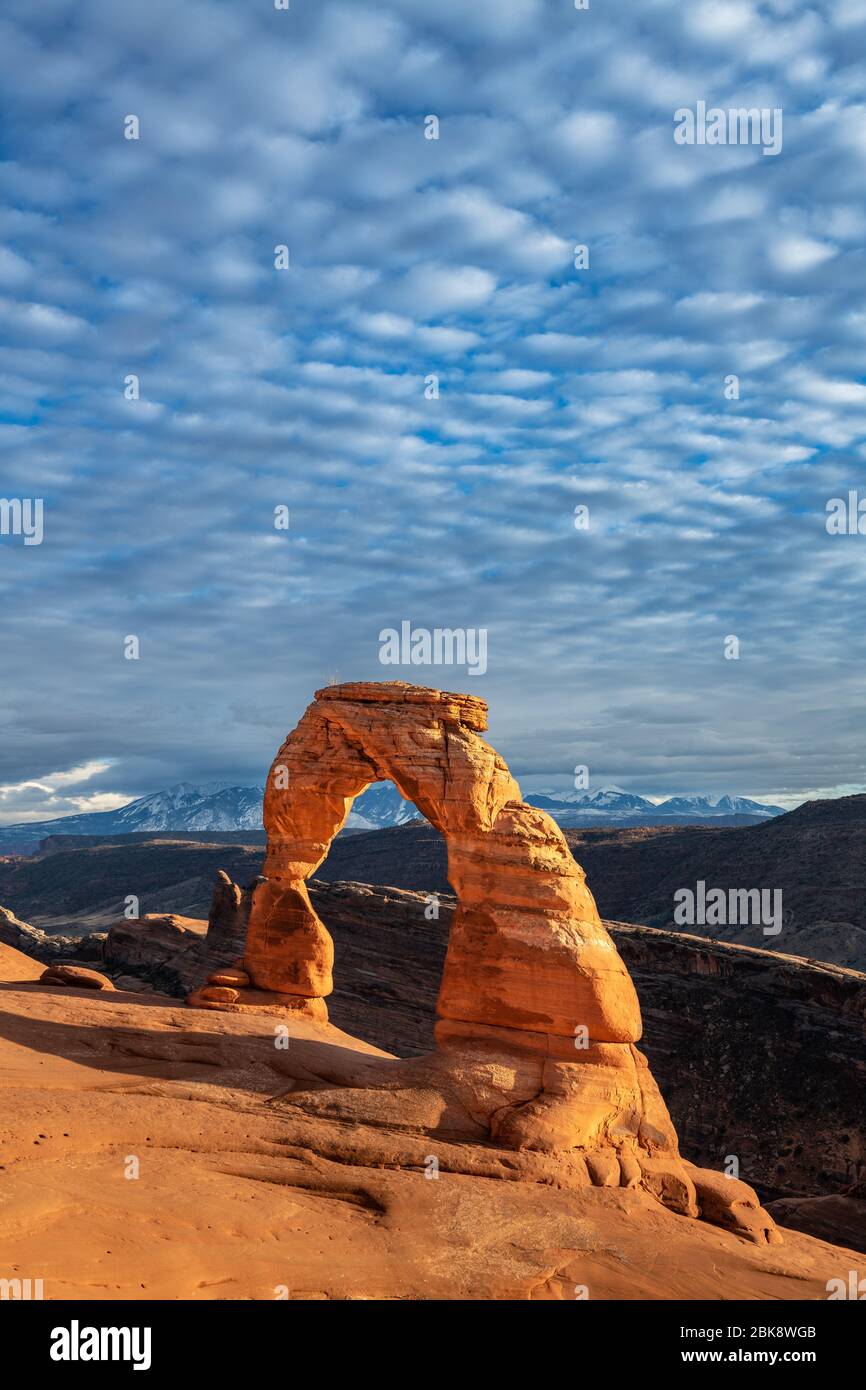 Der berühmte Delicate Arch im Arches National Park von Utah. Stockfoto