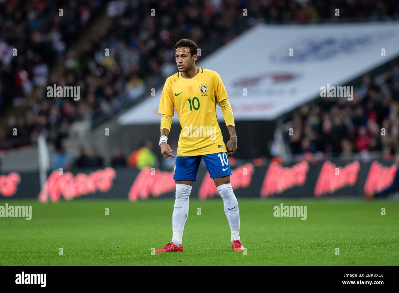 Nationalmannschaft von Brasilien in Wembley im Spiel gegen England Stockfoto