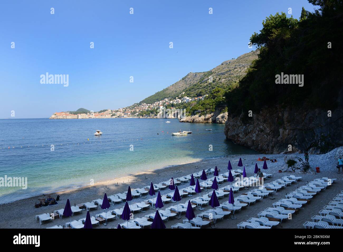 Der schöne Strand Sveti Jakov am Stadtrand von Dubrovnik, Kroatien. Stockfoto