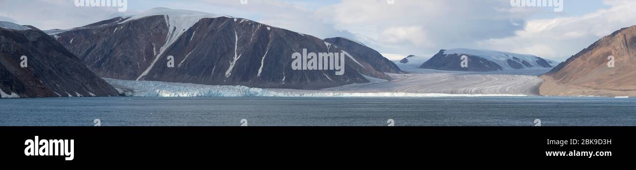 Panorama des Fitzroy Glacier, Devon Island, Kanada Stockfoto