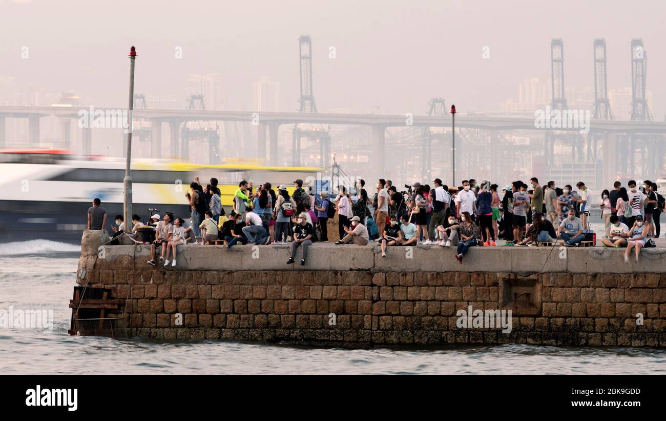 Der berühmte Instagram Pier im westlichen Bezirk, Hongkong, China. Stockfoto