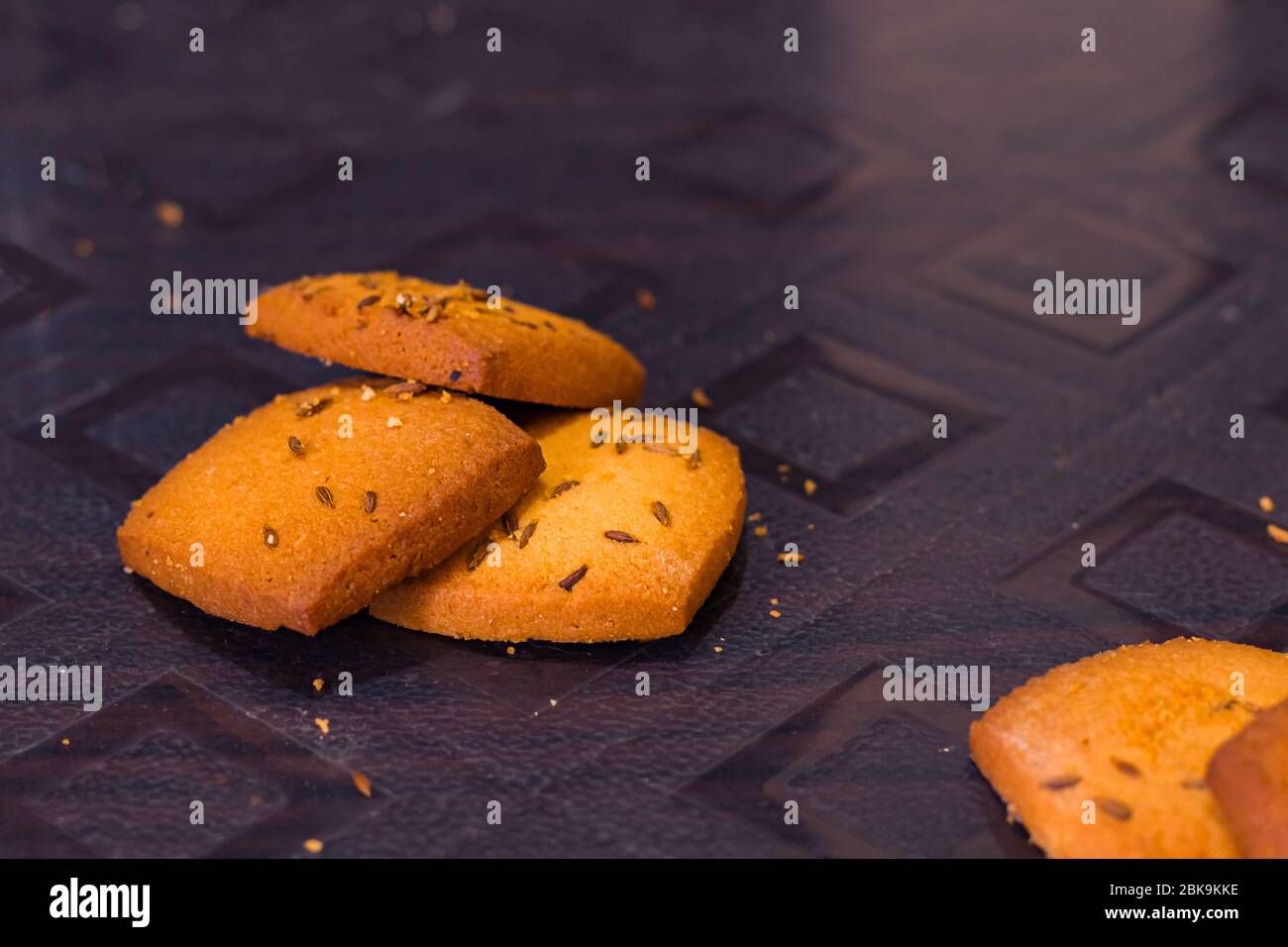 Salzige Kümmelkümmelkümmel Cookies Stockfoto