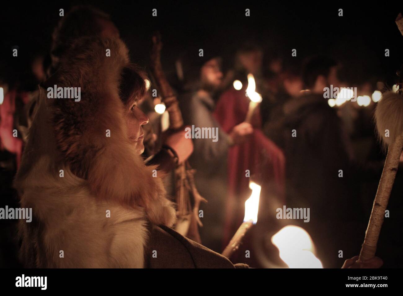 Celtica Valle d'Aosta 2018 - Internationales Festival der keltischen Kunst, Musik und Kultur - Peuterey Wälder, Courmayeur und Pré-Saint-Didier - Italien Stockfoto