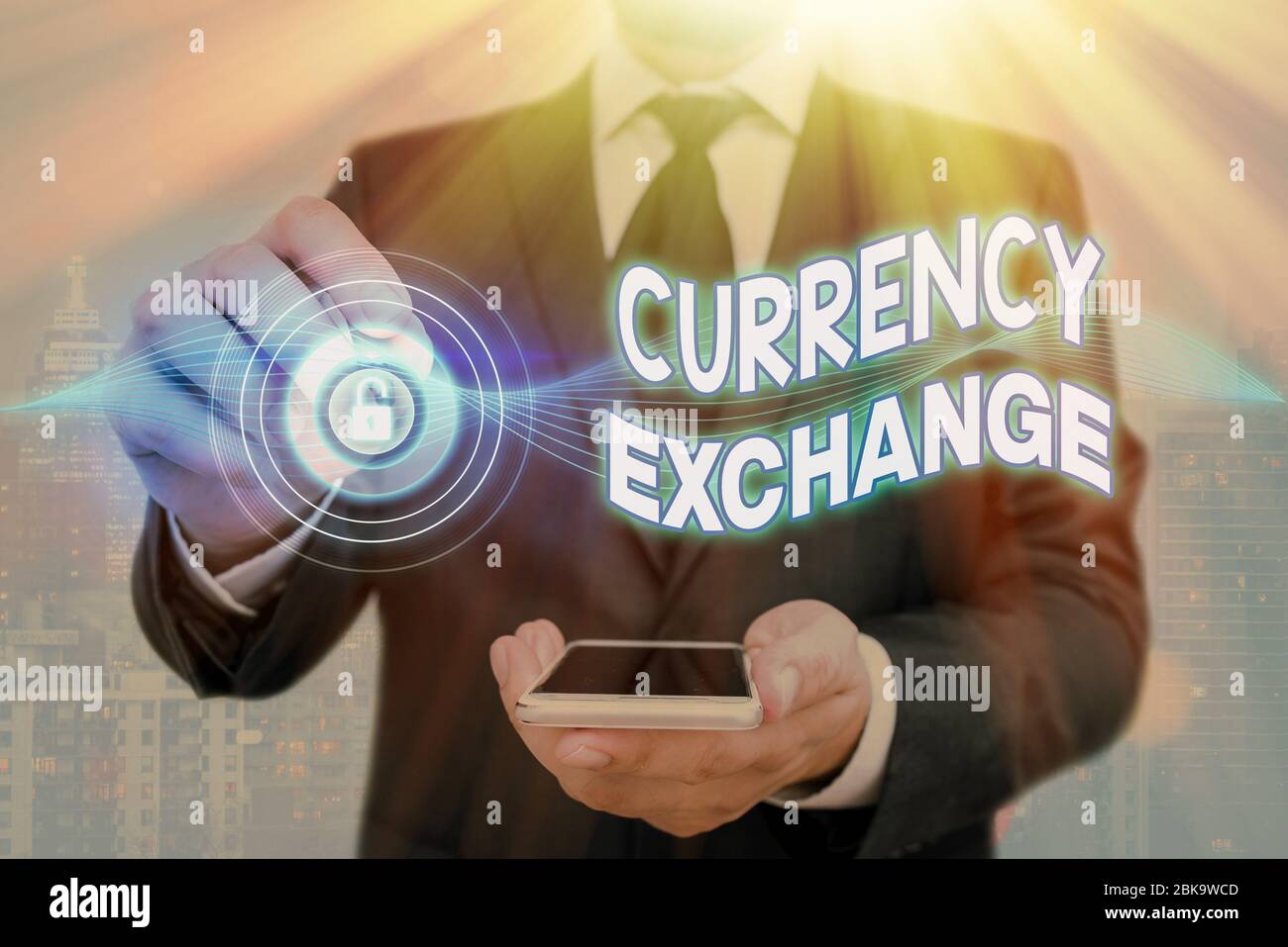 Text für Handschrift Währung Umschreibung. Konzeptioneller Fotoprozess der Veränderung einer Währung in eine andere Forex Stockfoto