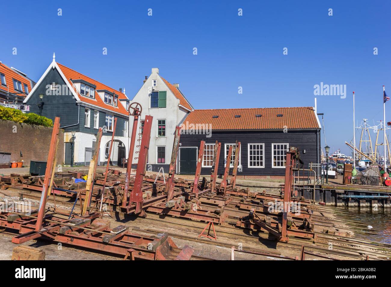 Slipway auf der historischen Werft von Urk, Niederlande Stockfoto