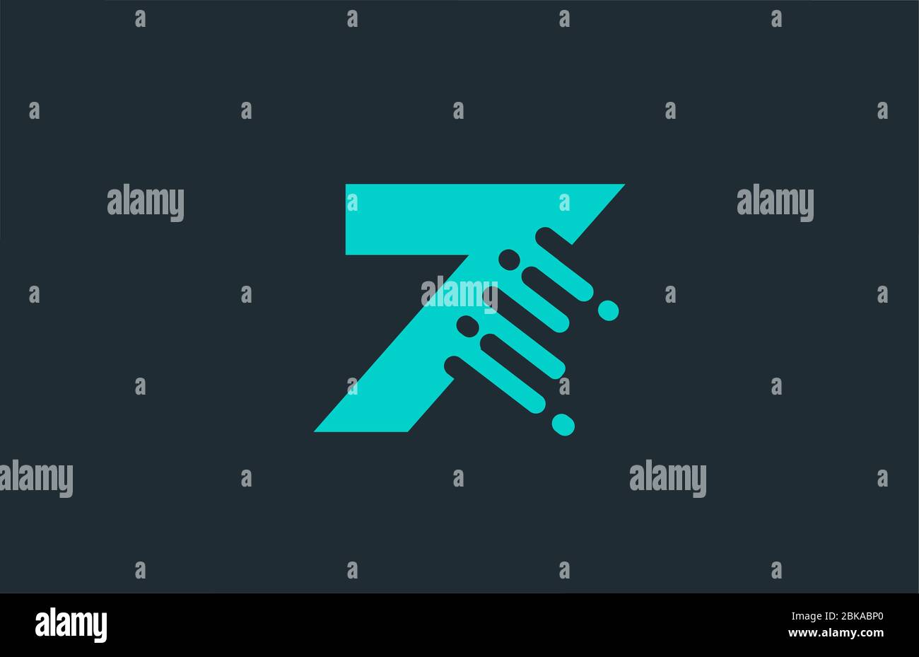 7 sieben blaue Nummer Logo-Symbol mit Linie Design für Unternehmen und Unternehmen Stock Vektor