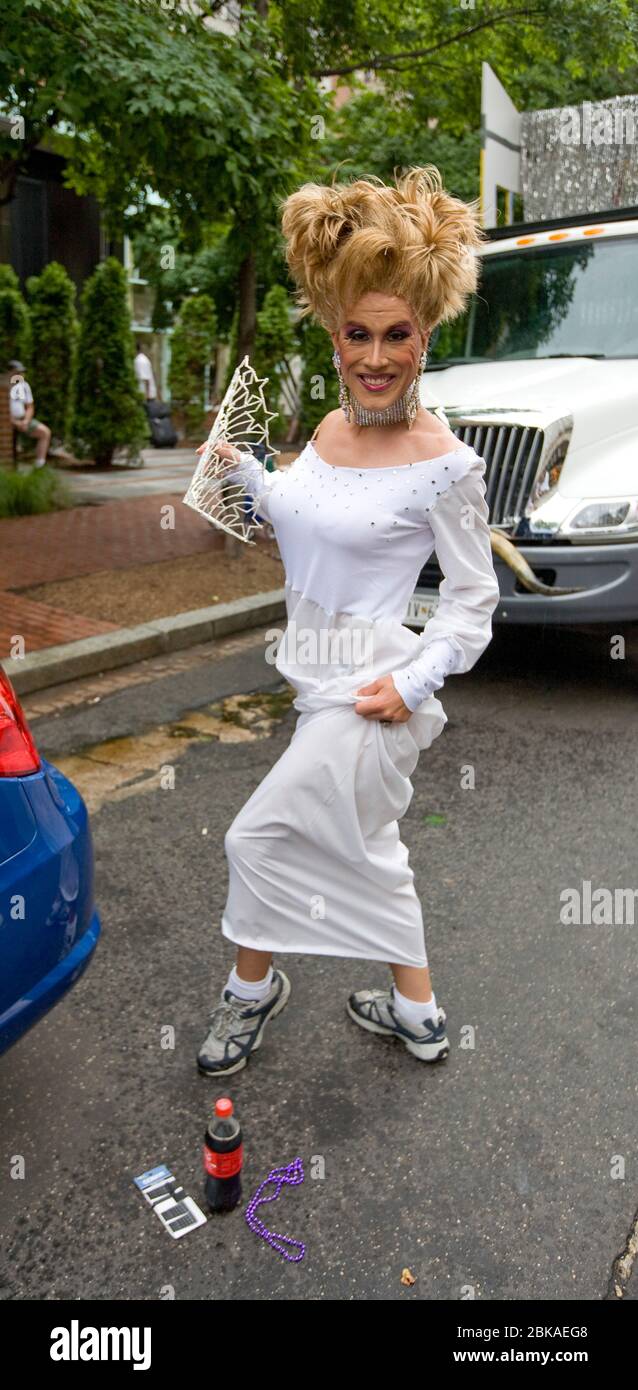 VORBEREITUNG AUF CAPITAL PRIDE, WASHINGTON DC Stockfoto