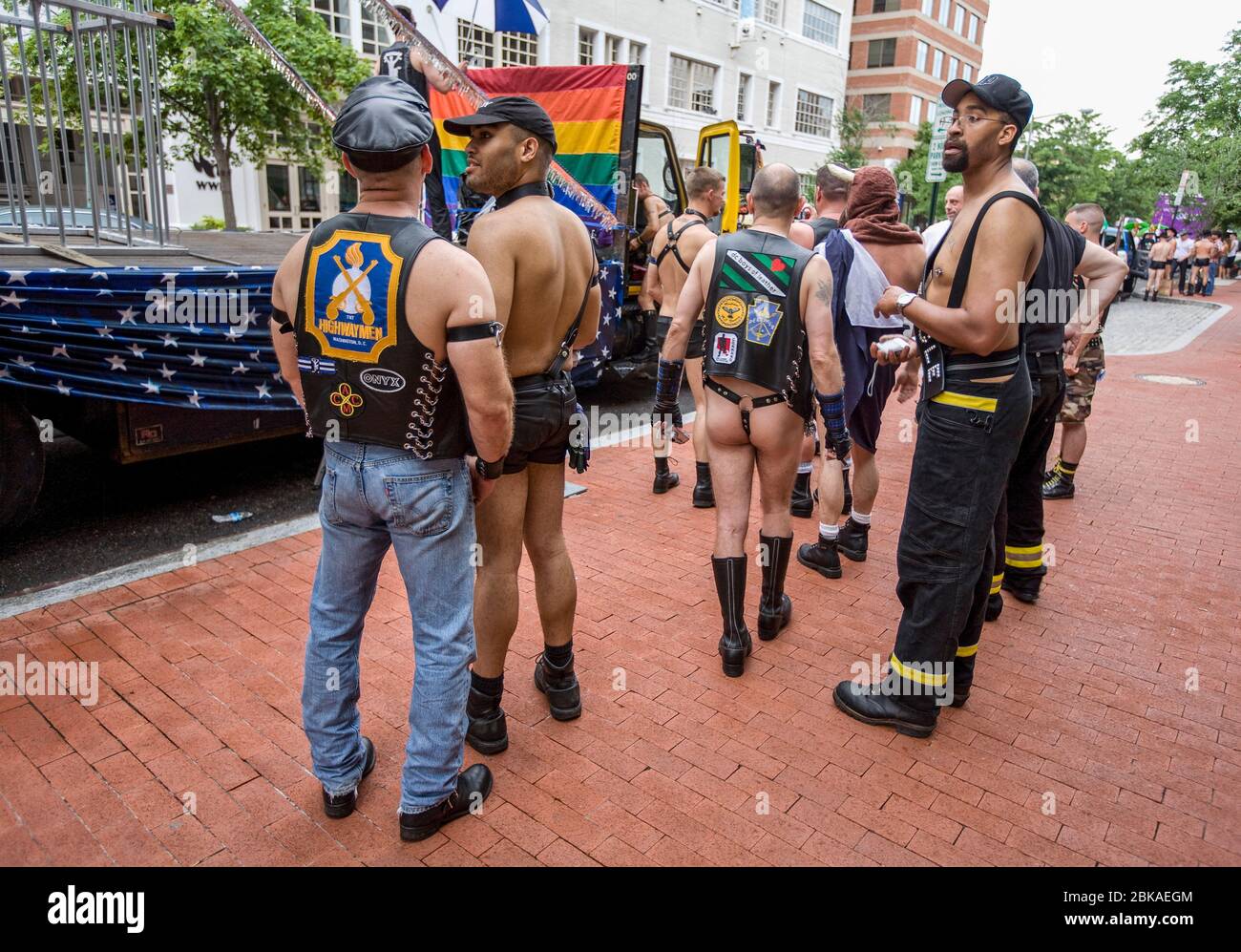 VORBEREITUNG AUF CAPITAL PRIDE, WASHINGTON DC Stockfoto