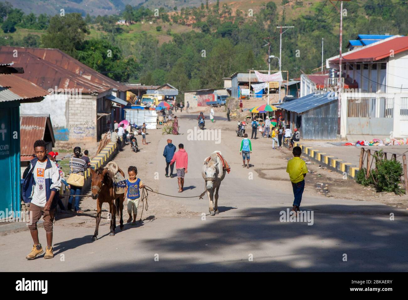 Maubisse ist eine historische Stadt in den Hügeln 70 km südlich von Dili im Bezirk Ainaro, Osttimor (Timor-Leste) Stockfoto