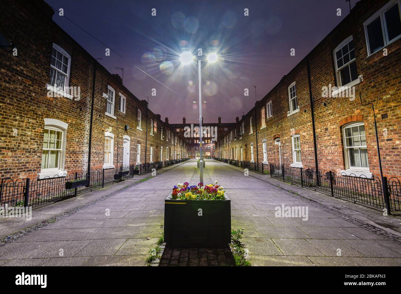 Ein Blick auf die Wohnung auf Anita Street, Ancoats, Manchester. Stockfoto