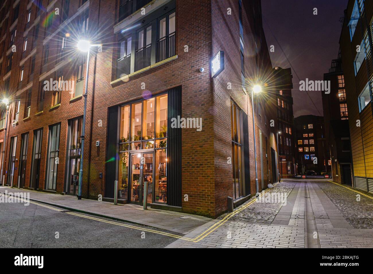 Blick auf die Jane Eyre Neighborhood Bar, Ancoats, Manchester. Stockfoto