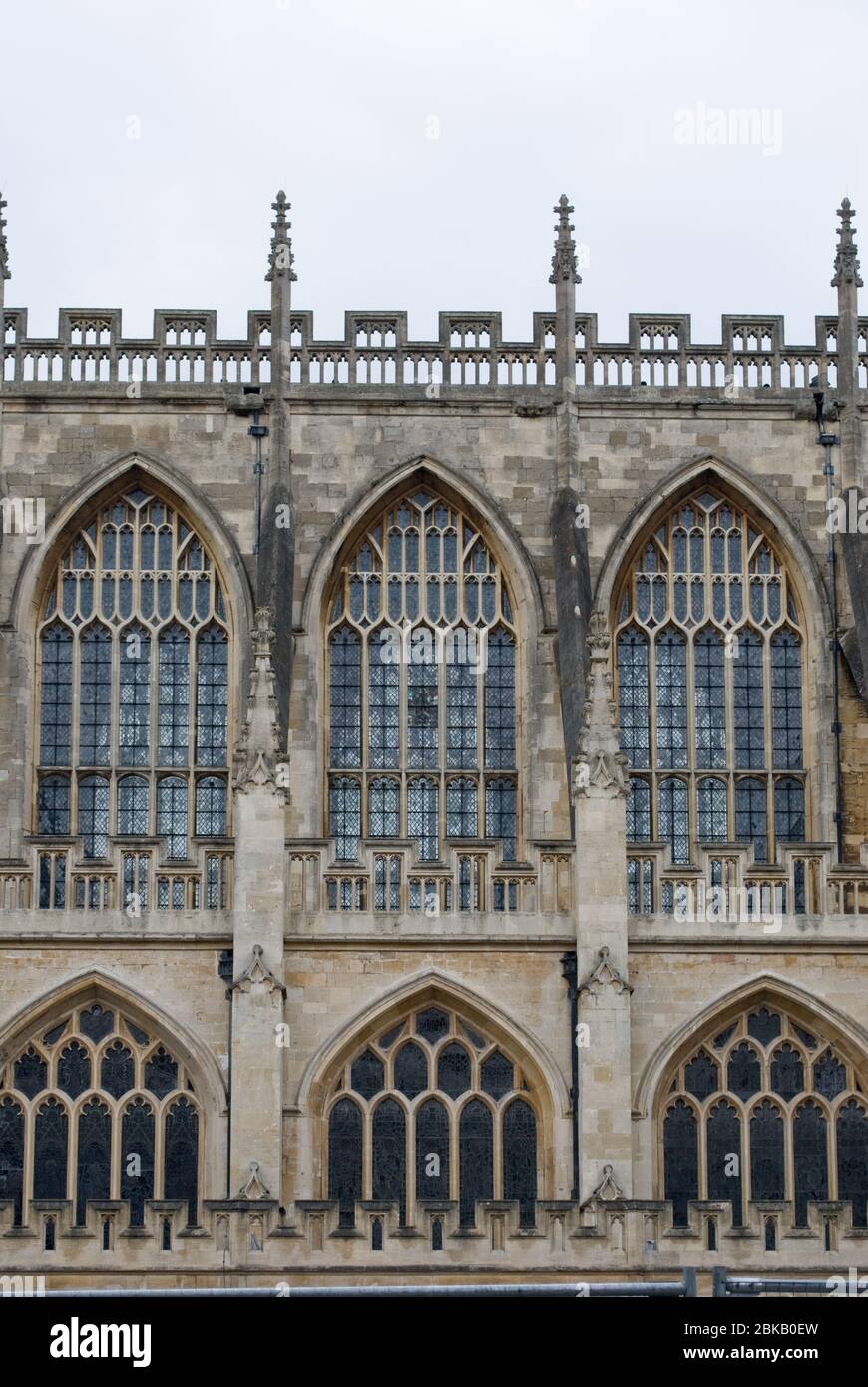 Senkrechte gotische Architektur Bath Stone Bath Abbey, Somerset, England BA1 von Sir George Gilbert Scott Stockfoto