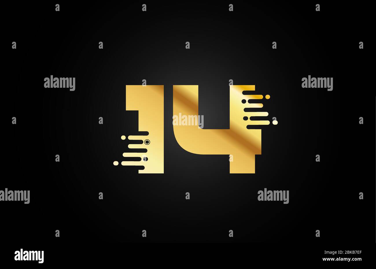 Logo-Symbol mit 14 Nummern für Unternehmen und Unternehmen Stock Vektor