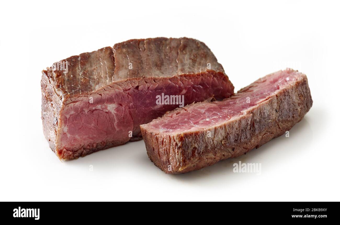 Rindfleisch wagyu Steak Fleisch isoliert auf weißem Hintergrund Stockfoto