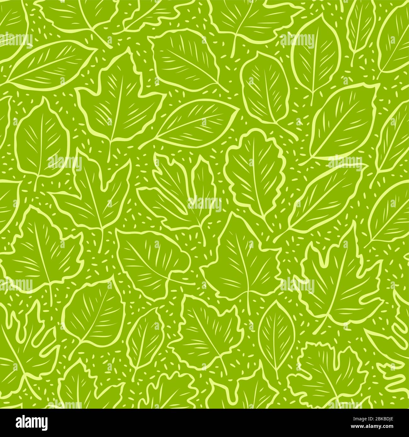 Abstraktes Nahtloses Muster mit Blättern. Vektordarstellung im Hintergrund Stock Vektor