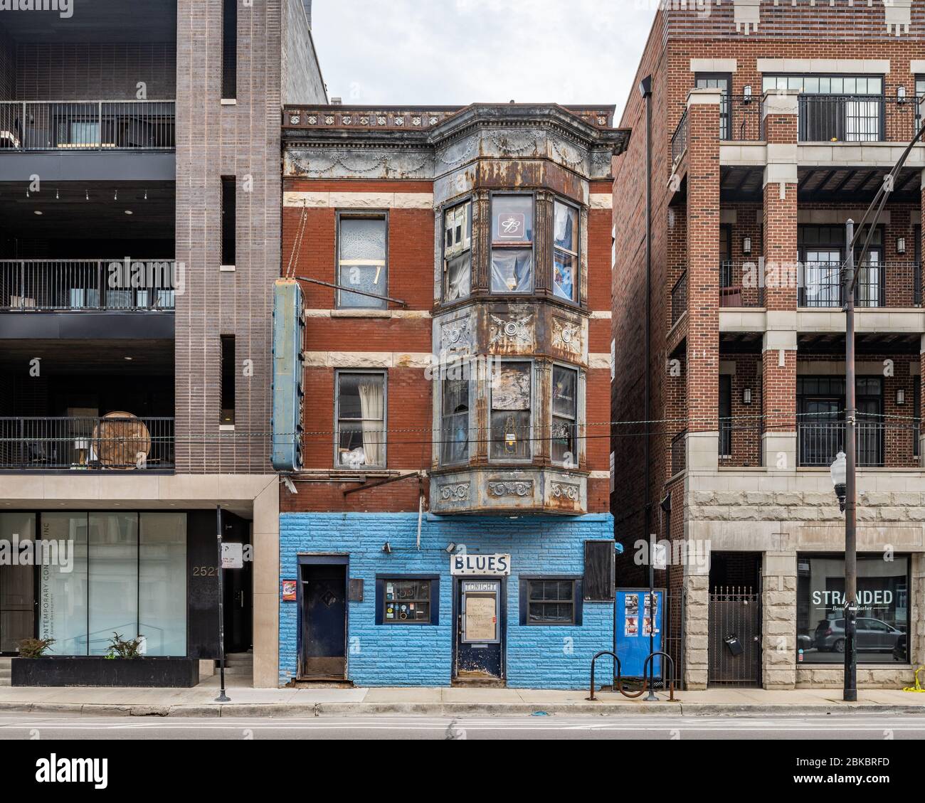 B.L.U.E.S. Bar im Lincoln Park Viertel Stockfoto