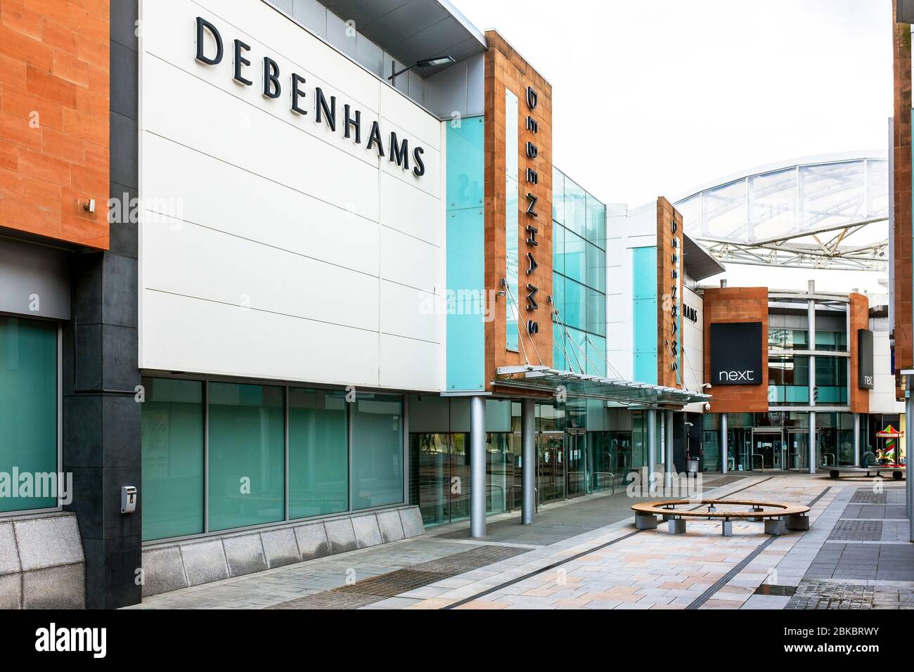 Debenhams Geschäft in Ayr Central Shopping Centre, Ayr, Ayrshire, Großbritannien Stockfoto