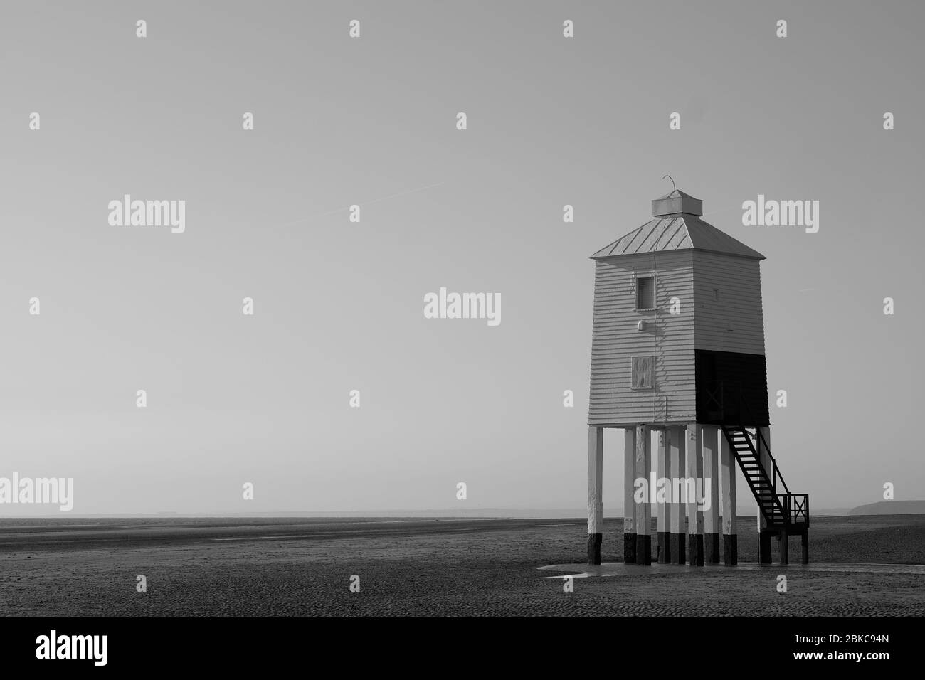 Burnham-on-Sea Low Lighthouse Square Turm auf neun Plinthen gebaut 1832 von Joseph Nelson, Somerset England Stockfoto